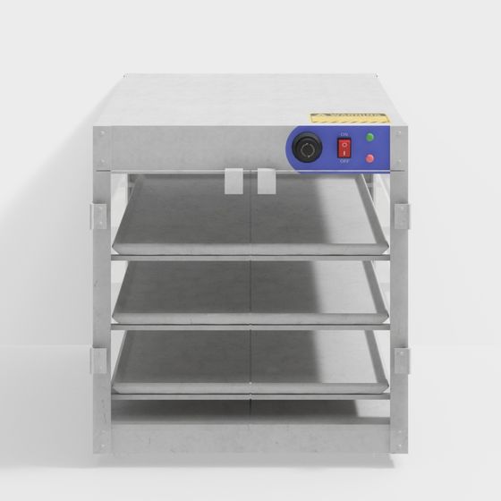 Low-Polygon Stainless Steel Triple Oven 3D model