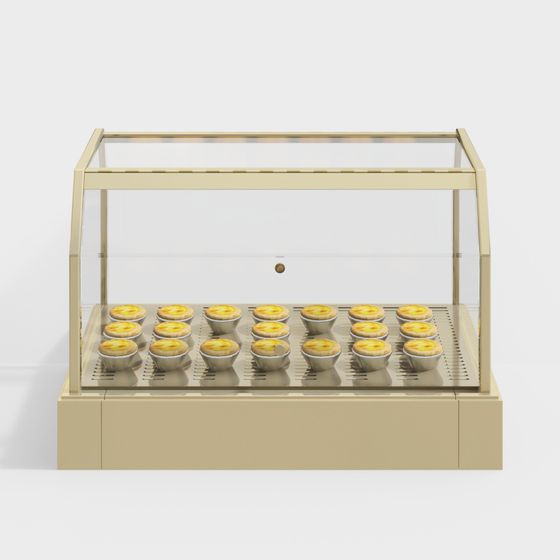 Exquisite Bakery Display with Egg Tarts 3D model