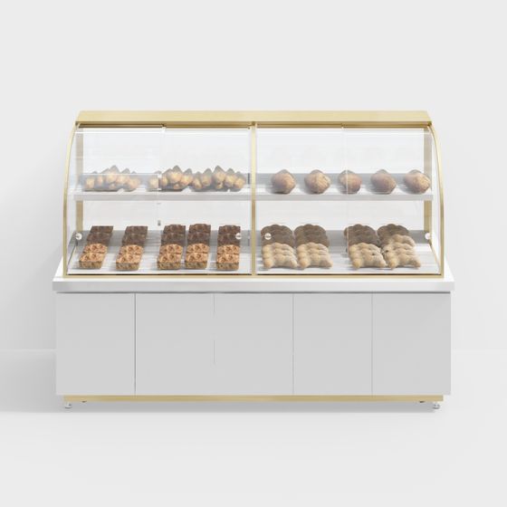 Elegant Bread Display Cabinet 3D model