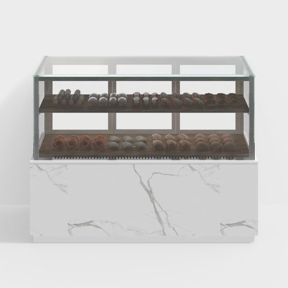 Stylish Bakery Display Cabinet 3D model