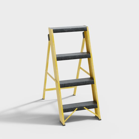 Unique Low-Polygon 3D Ladder Model for Modern Design
