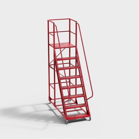 Industrial Aesthetic Mobile Ladder 3D model