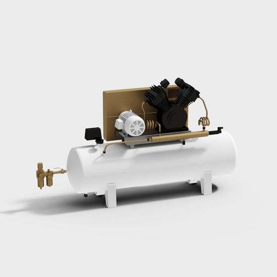 Low-Poly Industrial Compressor 3D model