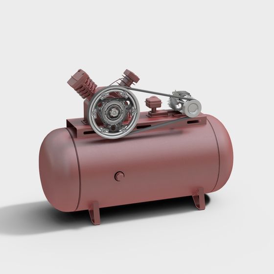 Industrial Aesthetic Low-Poly Compressor 3D model