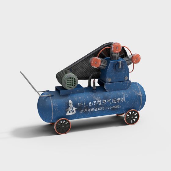 Industrial Aesthetic Air Compressor 3D Model