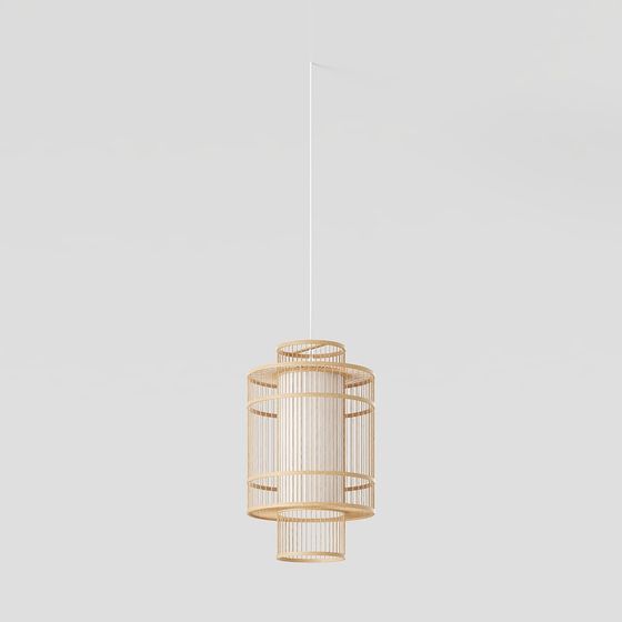 Bamboo Woven Pendant Light 3D model