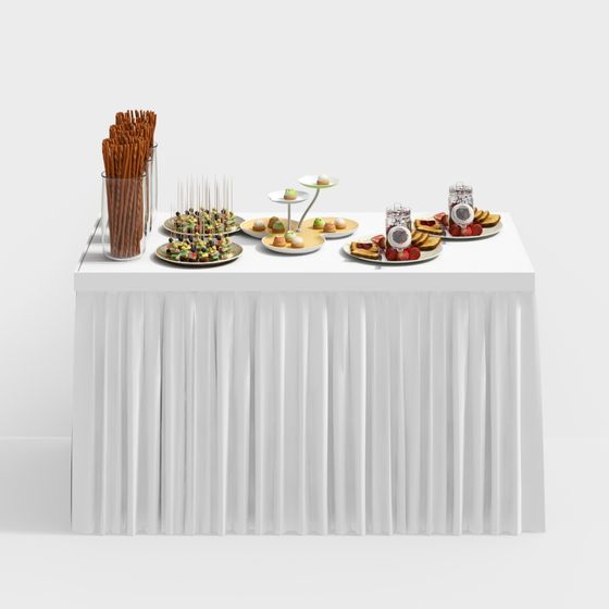 Elegant Low-Poly Dessert Display Stand 3D model