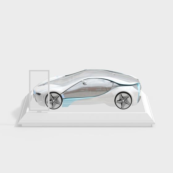 Futuristic Low-Polygon Concept Car 3D model