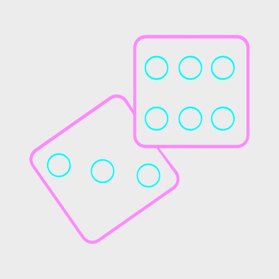 Futuristic Neon Dice 3D model for Creative Projects