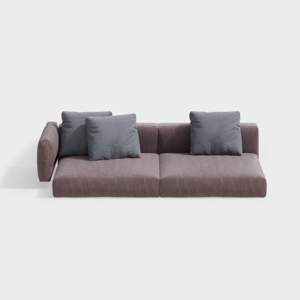 Sofá de dos plazas_Sofá de varios asientos_Combinación de sofá de tela contemporánea