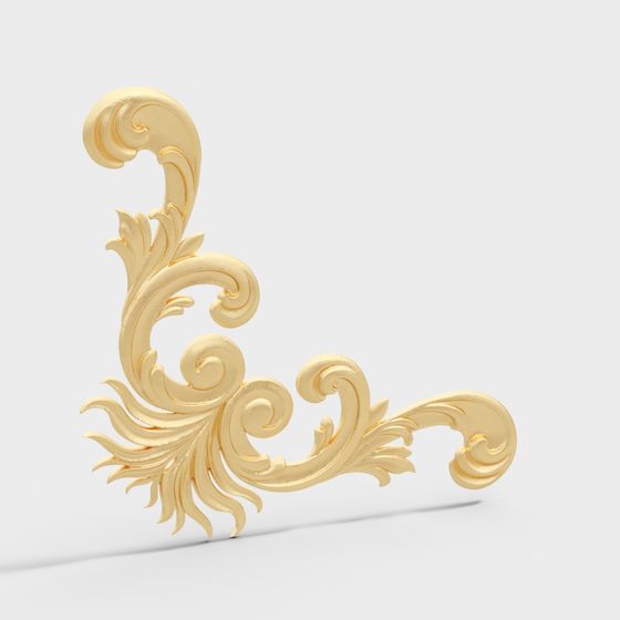 Golden Scroll 3D model for Creative Elegance