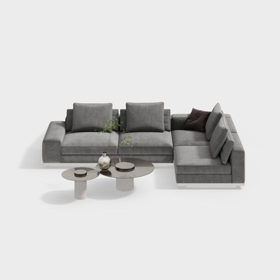 Urban Living Room Sofa 3D model for Contemporary Spaces