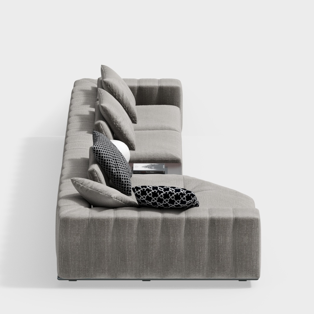 雙人沙發多座沙發現代布料沙發組合