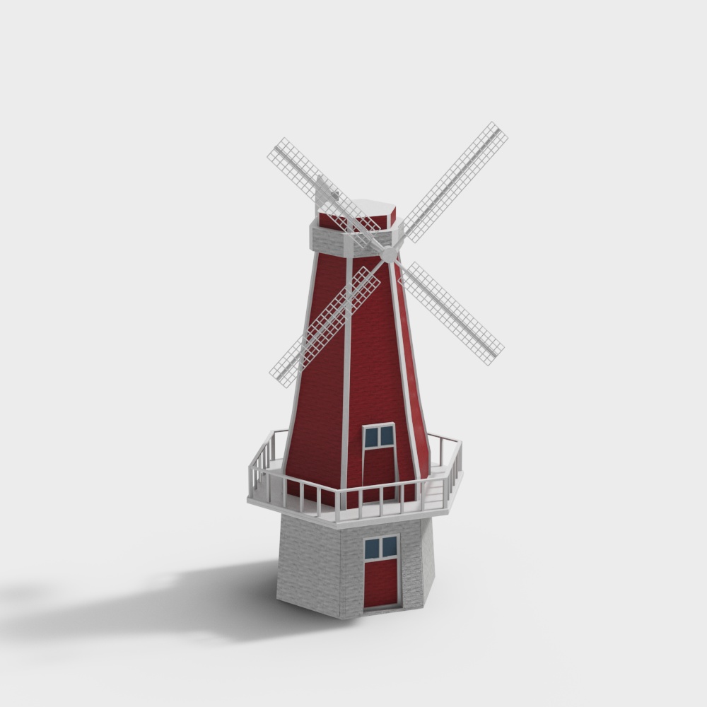Charming Windmill 3D Model