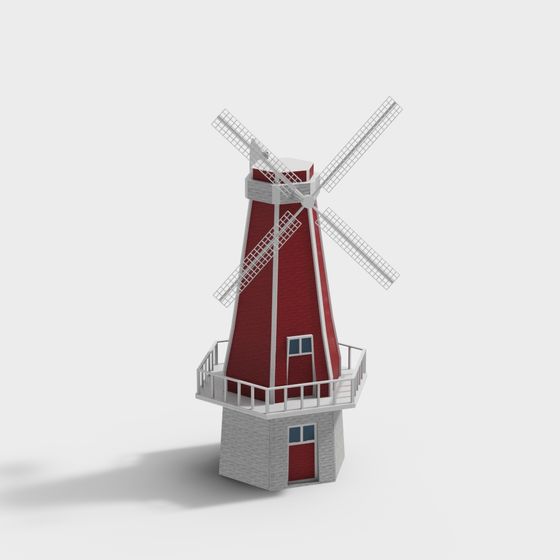 Charming Windmill 3D Model