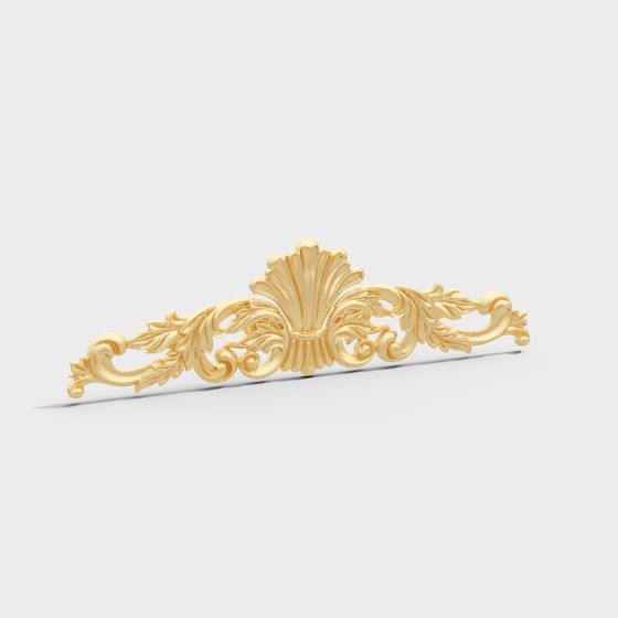 Artistic Gold-Detailed Wall Sculpture 3D model