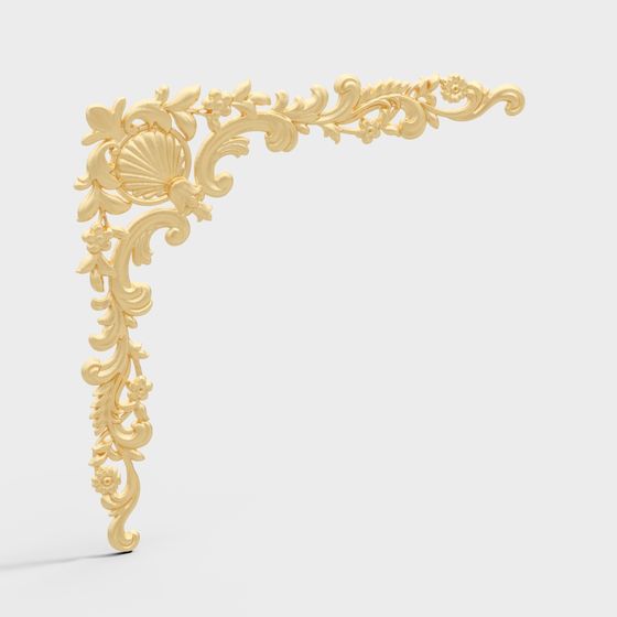 Golden Corner Ornament 3D model