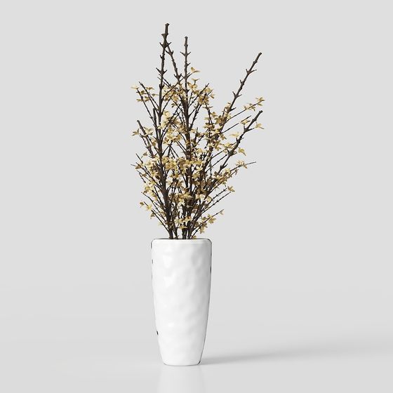 Snowy Branch Vase 3D model