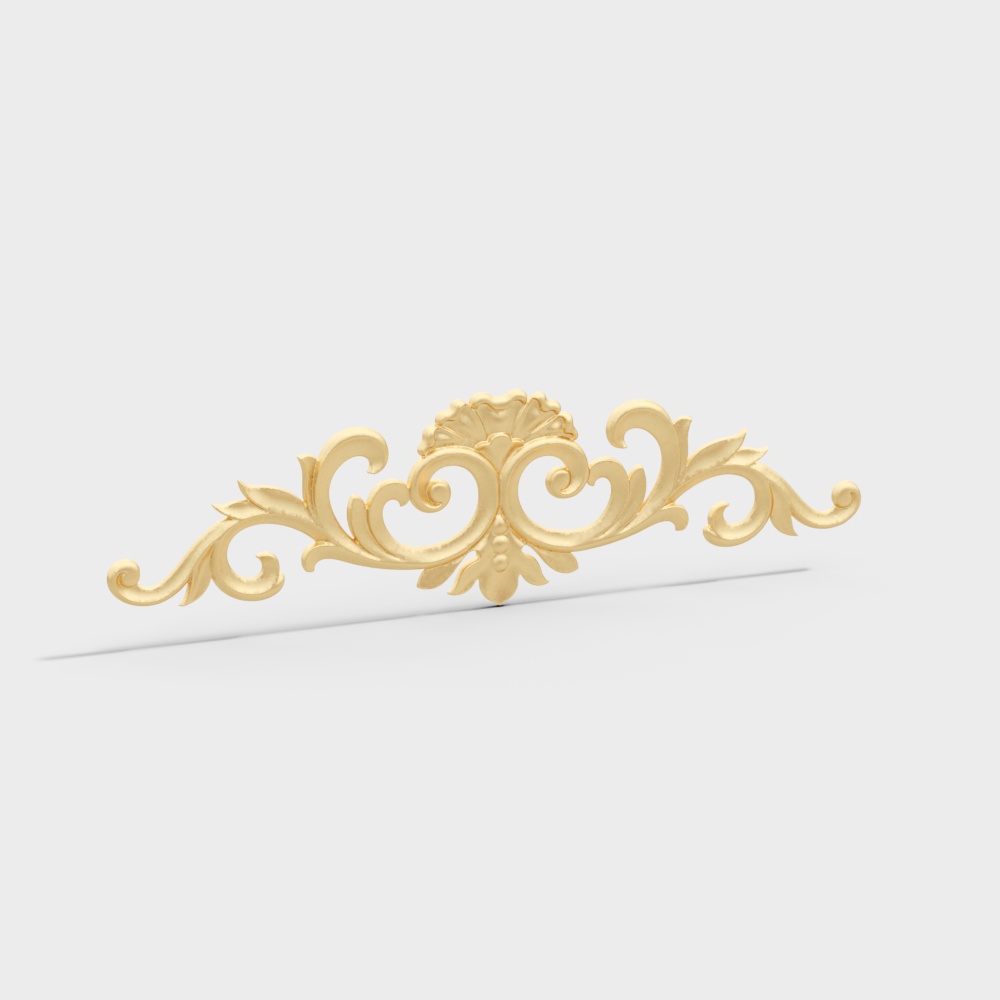 decoration wall carving baroque rococo vintage component gold yellow