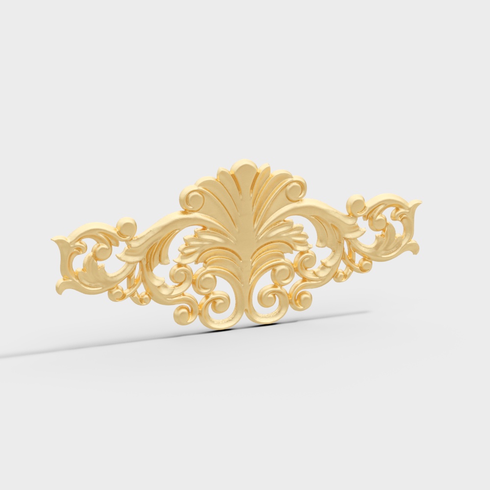 decoration wall carving baroque rococo vintage component gold yellow