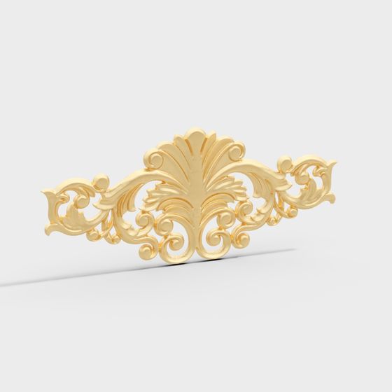Ornate Golden Decorative 3D Model for Modern Designs
