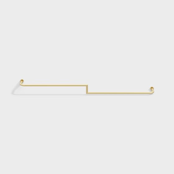 Elegant Golden Hook 3D model for Modern Design