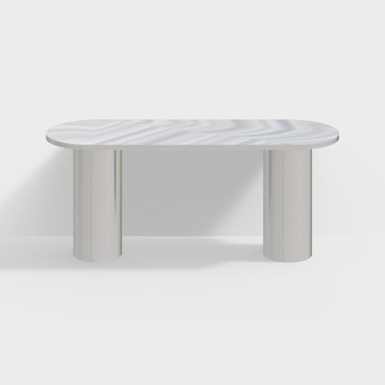 Streamlined Marble Coffee Table 3D model