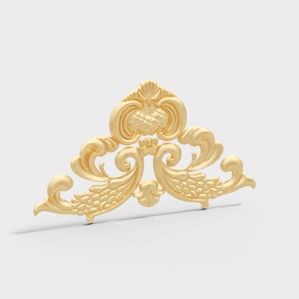decoration wall carving baroque rococo vintage component gold yellow