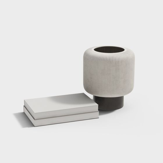 Stylish Vase and Book 3D model for Modern Interiors
