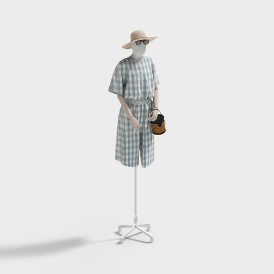 Chic Low-Poly Summer Fashion Model 3D model