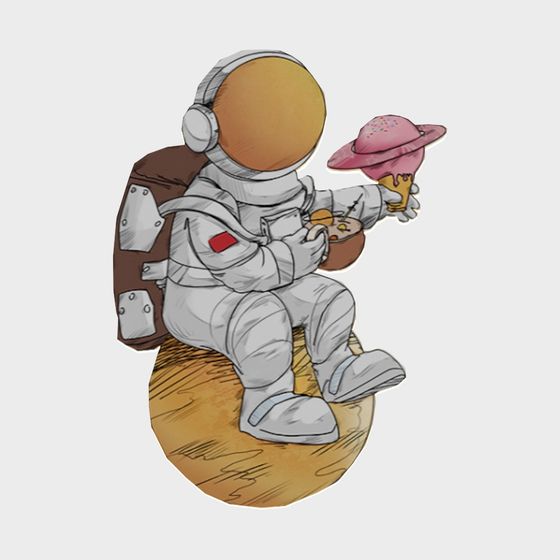Space Ice Cream Explorer 3D model