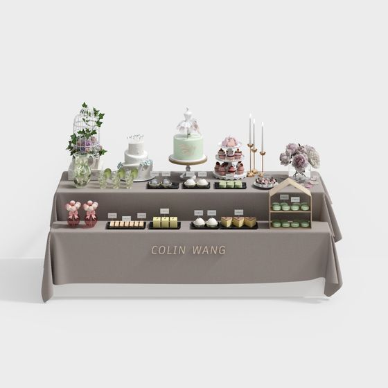 Enchanting Dessert Feast 3D model for Creative Projects