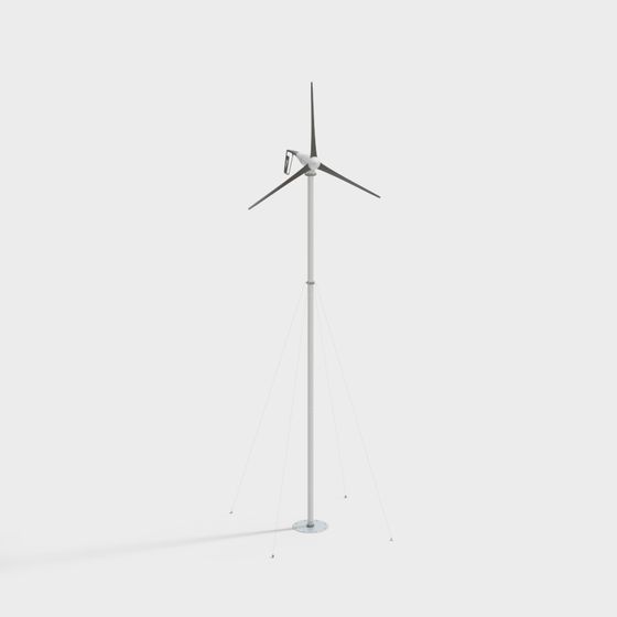 Modern Low-Poly Wind Turbine 3D model