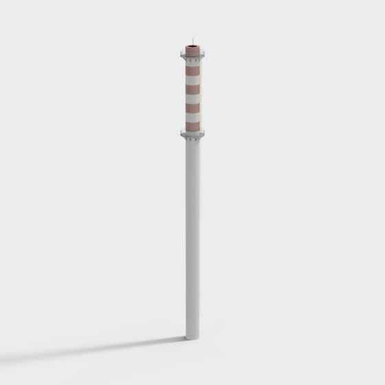 Unique Industrial Chimney 3D Model