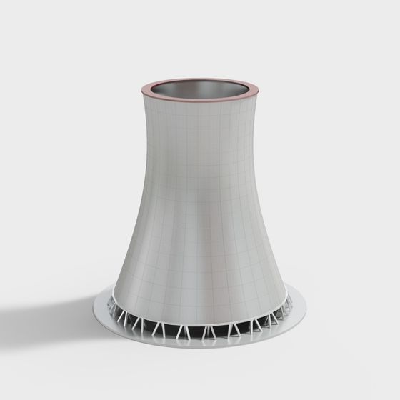 Low-Poly Industrial Cooling Tower 3D model