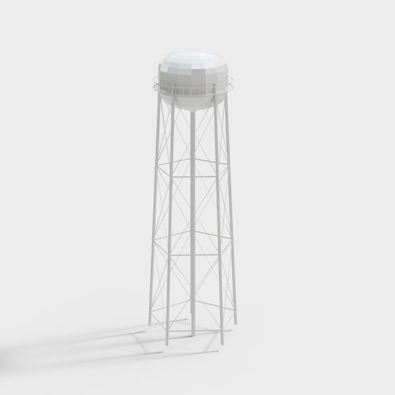 Stylish Low-Poly Water Tower 3D model for Modern Designs