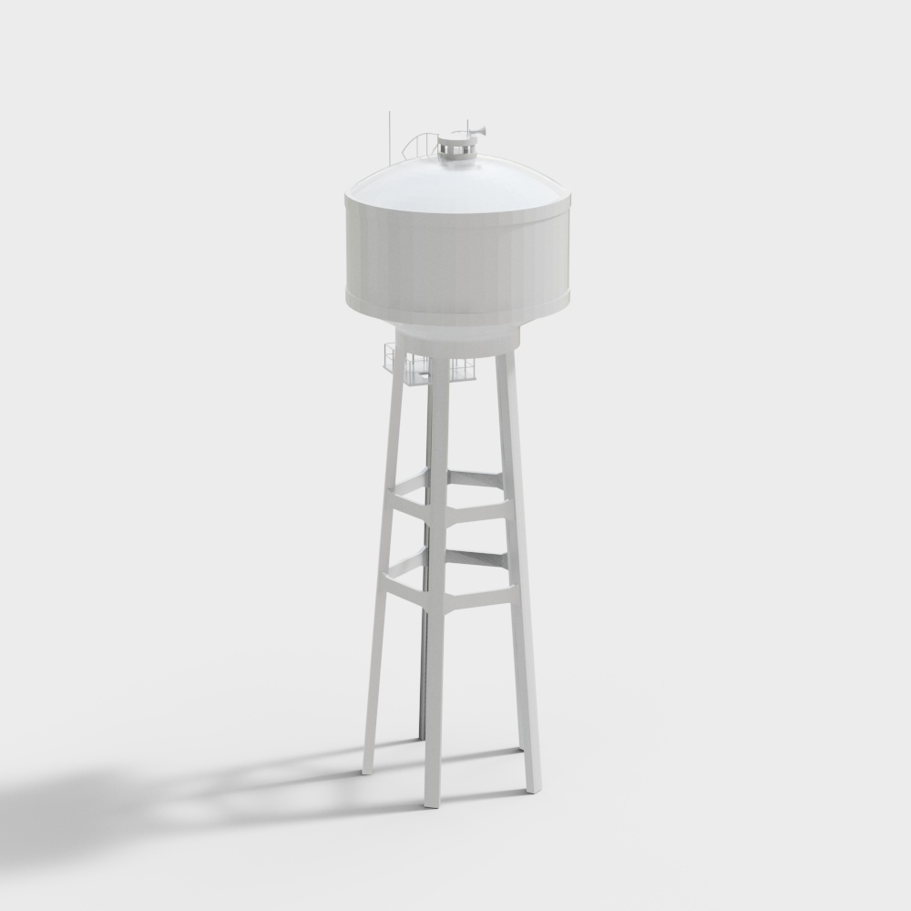 Stylish Industrial Water Tower 3D model