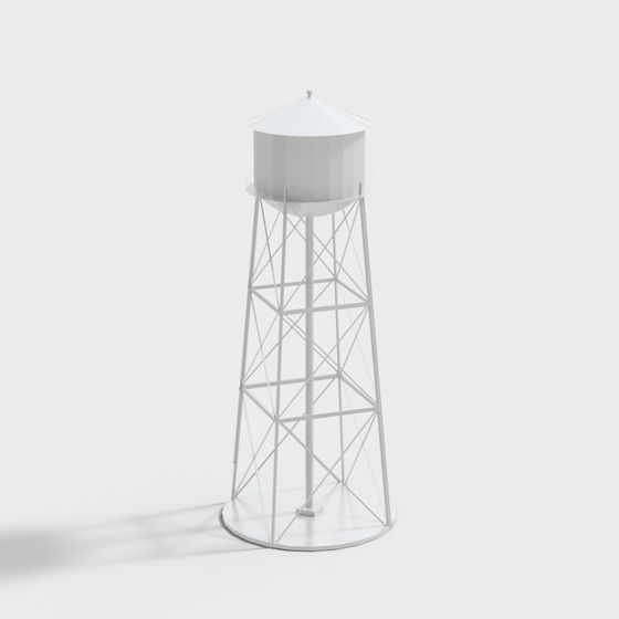 Minimalistic Futuristic Water Tower 3D model