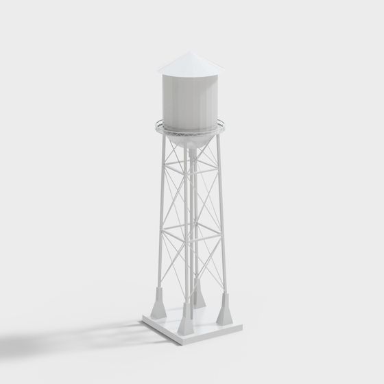 Clean Water Tower 3D model for Creative Design