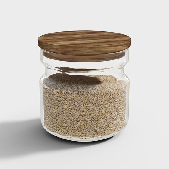Elegant Glass Storage Jar 3D model