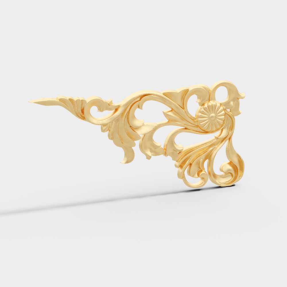Golden Scrollwork 3D Model