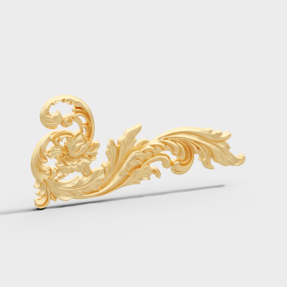 Baroque Style Low-Poly 3D Model for Elegant Designs