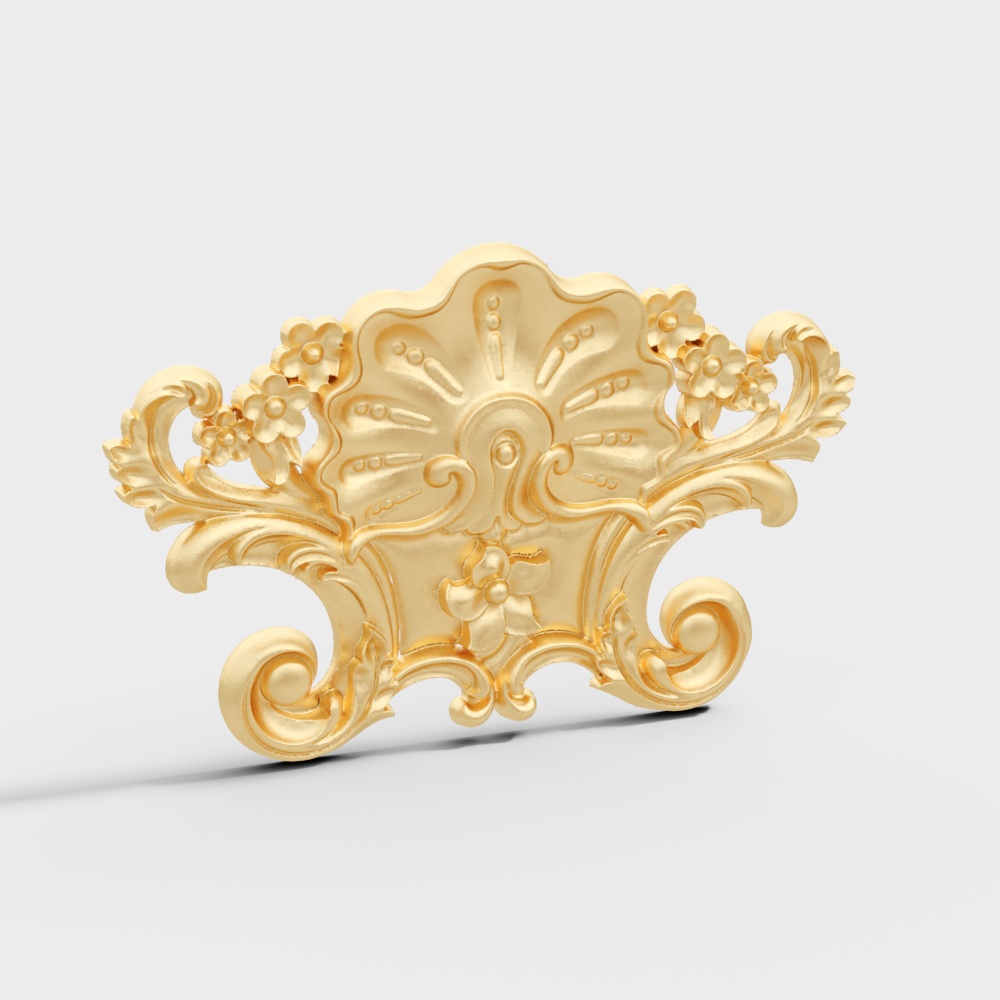 Elegant Golden Decorative 3D model
