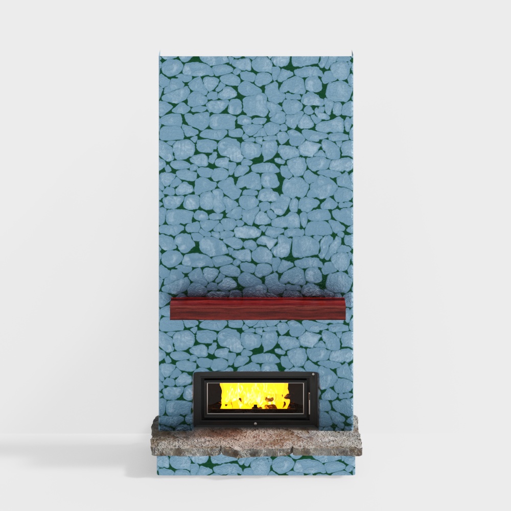 синяя стенка с тумбочкой