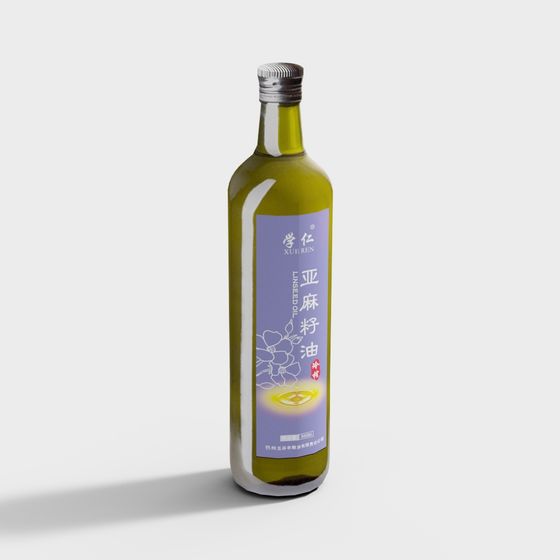 Elegant Linen Seed Oil Bottle 3D model