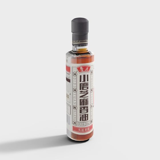Realistic Sesame Oil Bottle 3D Model