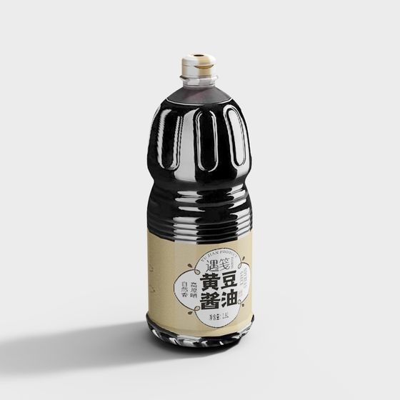 Elegant Soy Sauce Bottle 3D model for Creative Projects