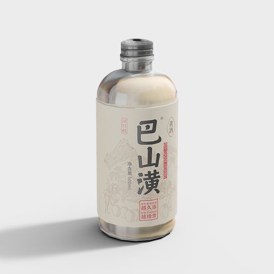 Bashan Huang Wine Bottle 3D model for Creative Projects