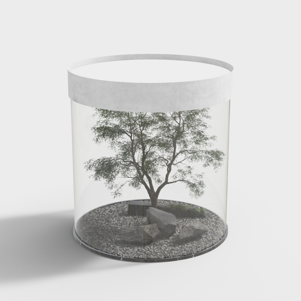 Indoor glass landscaping