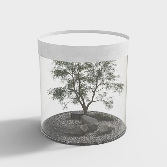 Life Tree in a Glass Jar 3D model